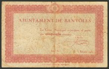 BANYOLES (GERONA). 50 Cents. 1937. (Gonz\u00e1lez: 6505). G.
