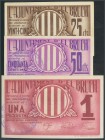 BRUCH (BARCELONA). 25 Cents, 50 Cents and 1 Peseta. September 1937. (Gonz\u00e1lez: 7206\/08). AU.