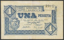 CASTELLSARROCA (TARRAGONA). 1 peseta. (1937ca). (Gonz\u00e1lez: 7504). F.