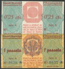 ESPARREGUERA (BARCELONA). 25 Cents and 1 Peseta. September 1937. Series A, both. (Gonz\u00e1lez: 7748\/49). UNC.