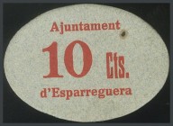 ESPARREGUERA (BARCELONA). 10 cents. (1938ca). (Gonz\u00e1lez: 7754). Very rare. AU.