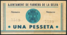 FARNERS DE LA SELVA (GERONA). 1 peseta. May 13, 1937. (Gonz\u00e1lez: 7828). F.
