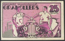 GRANOLLERS (BARCELONA). 25 cents. June 1, 1937. (Gonz\u00e1lez: 8111). F.