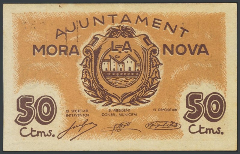 MORA LA NOVA (TARRAGONA). 50 Cents. (1938ca). (Gonz\u00e1lez: 8848). AU.