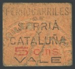 Voucher of 5 Cents for the Sarri\u00e1 and Catalonia Railway. VG.