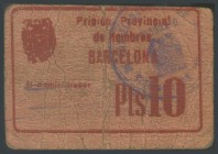 (1950ca). Card of 10 Cents of the provisional prison of Barcelona. F.