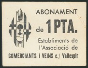 BARCELONA (1980ca). 1 Peseta voucher from the Vallespir Street Merchants Association. AU.