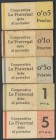 Set of 5 vouchers of 5 Cents, 10 Cents, 50 Cents, 1 Peseta and 5 Pesetas of the Fraternal Cooperative. AU.