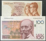 BELGIUM. Set of 2 different notes. About uncirculated.