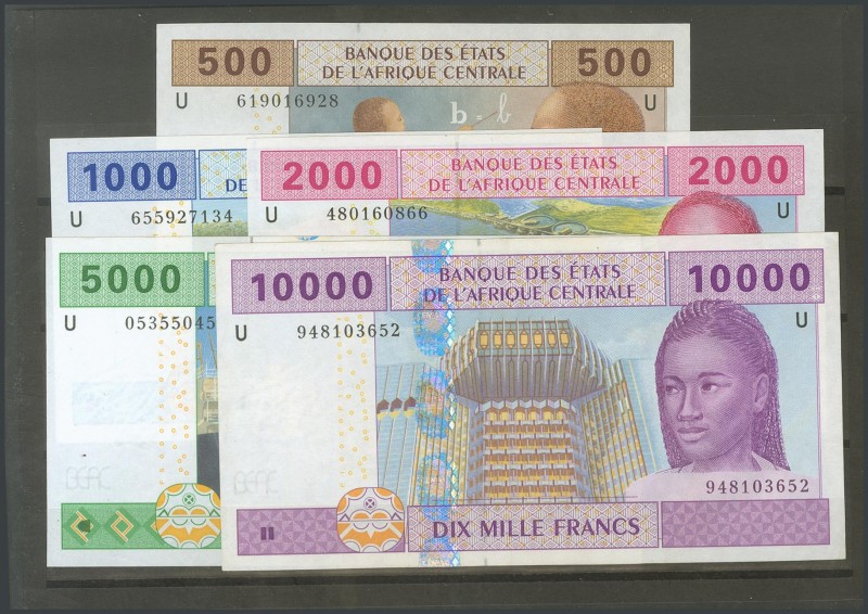 CENTRAL AFRICAN STATES: CAMEROON. 500 Francs, 1000 Francs, 2000 Francs, 5000 Fra...