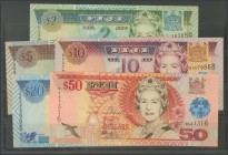 FIJI. 2 Dollars, 5 Dollars, 10 Dollars, 20 Dollars and 50 Dollars. 2002. (Pick: 104\/08). Uncirculated.