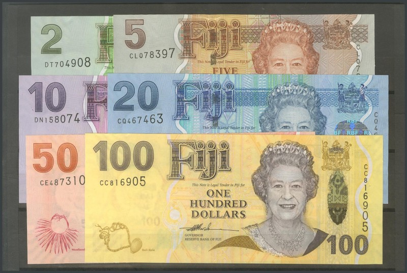 FIJI. 2 Dollars, 5 Dollars, 10 Dollars, 20 Dollars, 50 Dollars and 100 Dollars. ...