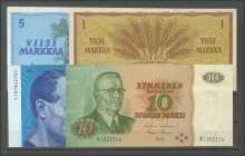 FINLAND. Set of 4 banknotes from Finland, in good conservation. Requires examination.