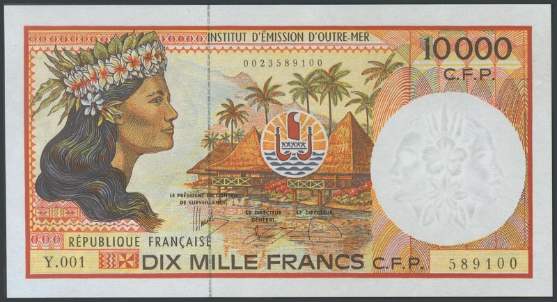 FRENCH PACIFIC TERRITORIES. 10,000 Francs. 1985. Series Y. (Pick: 4f). Uncircula...