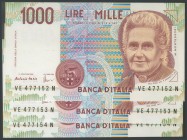 ITALY. 1000 Lire. 1990. Consecutive run of three banknotes. (Pick: 114). Uncirculated.