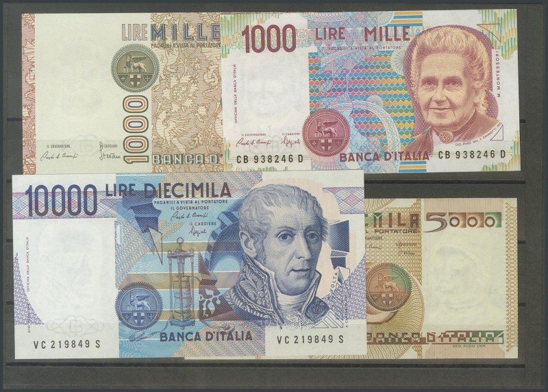 ITALY. Set of 4 different banknotes. Uncirculated.