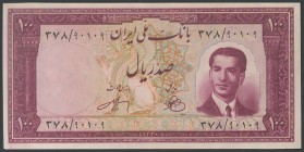 IRAN. 100 Rials. 1951 (AH 1330). National Bank. (Pick: 57). About Uncirculated.