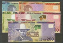 NAMIBIA. 10 Dollars, 20 Dollars, 50 Dollars, 100 Dollars and 200 Dollars. 2012. (Pick: 11\/15). Uncirculated.