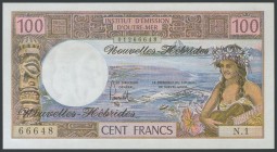 NEW HEBRIDES. 100 Francs. 1975. (Pick: 18a). Uncirculated.