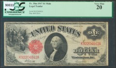 UNITED STATES. 1 USD. 1917. Series K. (Pick: 187). Encapsulated PCGS 20.