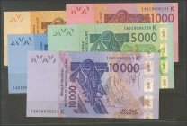 WEST AFRICAN STATES: SENEGAL. 500 Francs, 1000 Francs, 2000 Francs, 5000 Francs and 10000 Francs. 2003. (Pick: 715 \/ 19K). Uncirculated.