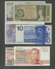 Set of 6 banknotes from different countries, all uncirculated, except the Austrian banknote. TO EXAMINE.
