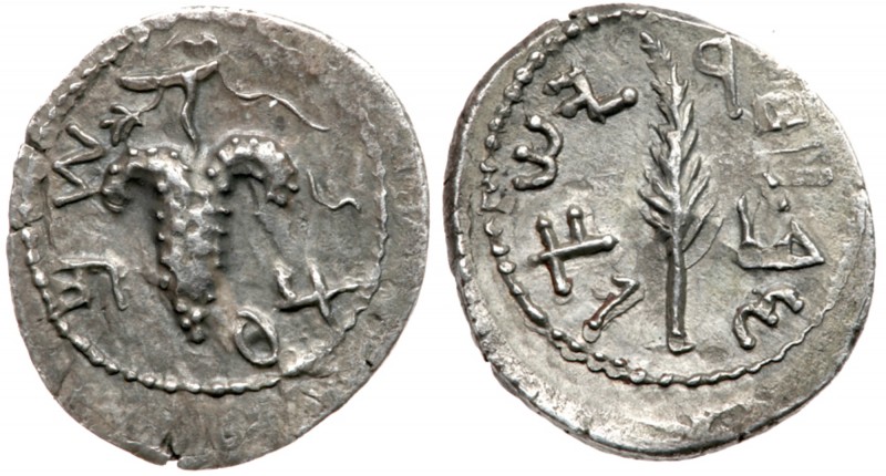 Judea (Ancient)
Bar Kokhba Revolt. Silver Zuz (2.58 g), 132-135 CE. Year 2 (133...