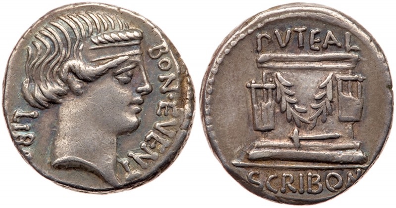 Roman Republic (Ancient, pre-41 BC)
L. Scribonius Libo. Silver Denarius (4.00 g...