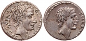 Roman Republic (Ancient, pre-41 BC)
Q. Pompeius Rufus. Silver Denarius (3.68 g), 54 BC. Rome. Q POM [RVFI] before, RVFVS COS behind, bare head of the...
