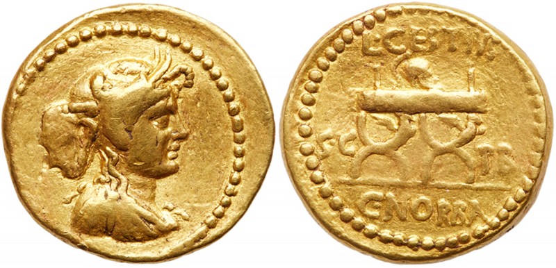 Roman Republic (Ancient, pre-41 BC)
L. Cestius and C. Norbanus. Gold Aureus (8....