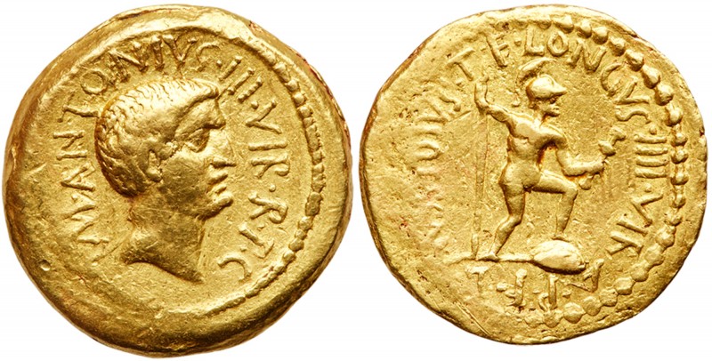 Roman Imperatorial Period (Ancient, 49-27 BC)
Mark Antony. Gold Aureus (8.02 g)...