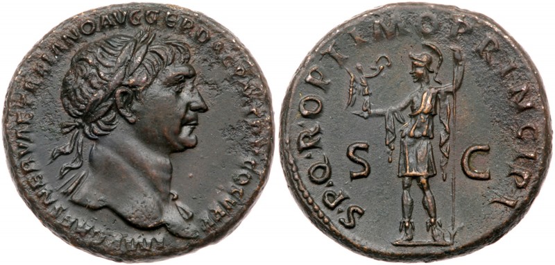 Roman Empire (Ancient, 27 BC - 476 AD)
Trajan. &AElig; As (13.43 g), AD 98-117....