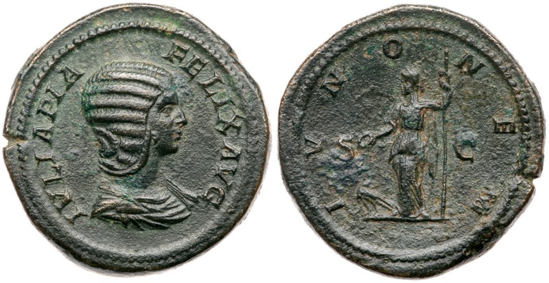 Roman Empire (Ancient, 27 BC - 476 AD)
Julia Domna. &AElig; Medallic Sestertius...