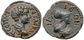 Roman Empire (Ancient, 27 BC - 476 AD)
Geta. &AElig; 22 mm (6.58 g), as Caesar, AD 198-209. Ilium in Troas. &Pi; CEPTI &Gamma;ETAC KAI, bare-headed, ...