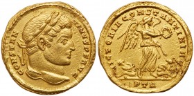 Roman Empire (Ancient, 27 BC - 476 AD)
Constantine I. Gold Solidus (4.35 g), AD 307/10-337. Treveri, AD 317. CONSTAN-TINVS P F AVG, Laureate head of ...