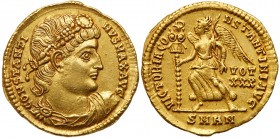 Roman Empire (Ancient, 27 BC - 476 AD)
Constantine I. Gold Solidus (4.47 g), AD 307/10-337. Antioch, ca. AD 335/6. CONSTANTI-NVS MAX AVG, Diademed, d...