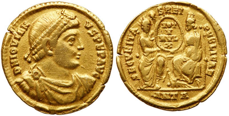 Roman Empire (Ancient, 27 BC - 476 AD)
Jovian. Gold Solidus (4.35 g), AD 363-36...