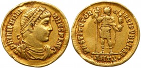Roman Empire (Ancient, 27 BC - 476 AD)
Valentinian I. Gold Solidus (4.44 g), AD 364-375. Antioch, AD 366. D N VALENTINI-ANVS P F AVG, diademed, drape...