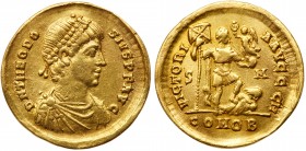Roman Empire (Ancient, 27 BC - 476 AD)
Theodosius I. Gold Solidus (4.30 g), AD 379-395. Sirmium, AD 393-395. D N THEODO-SIVS P F AVG, diademed, drape...