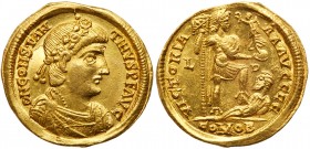 Roman Empire (Ancient, 27 BC - 476 AD)
Constantine III. Gold Solidus (4.46 g), AD 407-411. Lugdunum, AD 408-411. D N CONSTAN-TINVS P F AVG, diademed,...