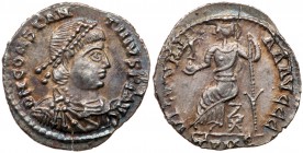 Roman Empire (Ancient, 27 BC - 476 AD)
Constantine III. Silver Siliqua (1.47 g), AD 407-411. Treveri. D N CONSTAN-TINVS P F AVG, diademed, draped and...