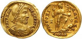 Roman Empire (Ancient, 27 BC - 476 AD)
Johannes. Gold Solidus (4.47 g), AD 423-425. Ravenna. D N IOHAN-NES P F AVG, diademed, draped and cuirassed bu...