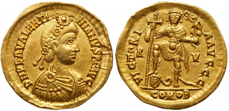 Roman Empire (Ancient, 27 BC - 476 AD)
Valentinian III. Gold Solidus (4.47 g), ...