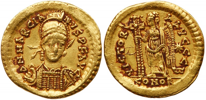 Roman Empire (Ancient, 27 BC - 476 AD)
Marcian. Gold Solidus (4.48 g), AD 450-4...