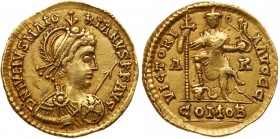 Roman Empire (Ancient, 27 BC - 476 AD)
Majorian. Gold Solidus (4.35 g), AD 457-461. Arelate. D N IVLIVS MAIO-RIANVS P F AVG, Diademed, helmeted, and ...