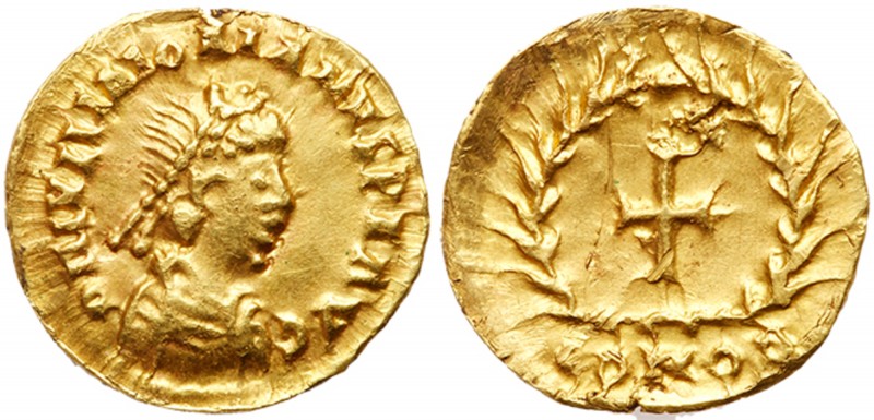 Roman Empire (Ancient, 27 BC - 476 AD)
Majorian. Gold Tremissis (1.40 g), AD 45...