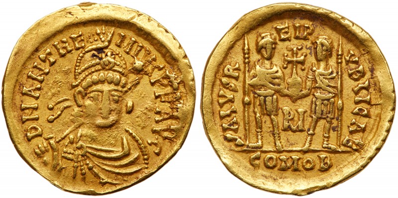 Roman Empire (Ancient, 27 BC - 476 AD)
Anthemius. Gold Solidus (4.02 g), AD 467...