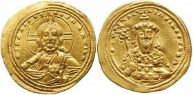 Byzantine Empire (491-1204)
Constantine VIII. Gold Histamenon Nomisma (4.40 g), 1025-1028. Constantinople. + IhS XIS REX REGNANTIhm, bust of Christ f...