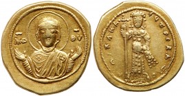 Byzantine Empire (491-1204)
Michael VI Stratioticus. Gold Tetarteron Nomisma (4.03 g), 1056-1057. Constantinople. (MHP) &Theta;V, Nimbate bust of the...