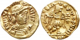 Franks (Medieval)
 Merovingians. Pseudo-imperial issue. Gold Tremissis (1.27 g), ca. 500-575. Imitating the Byzantine emperor Justinian I, 527-565. I...